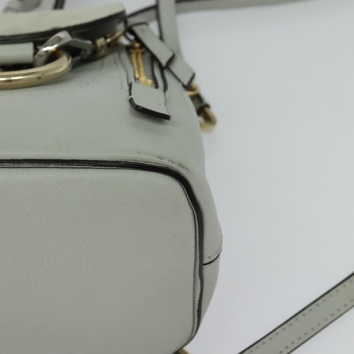 Chloe Fay Hand Bag Leather 2way Light Blue Gold Auth BA1867