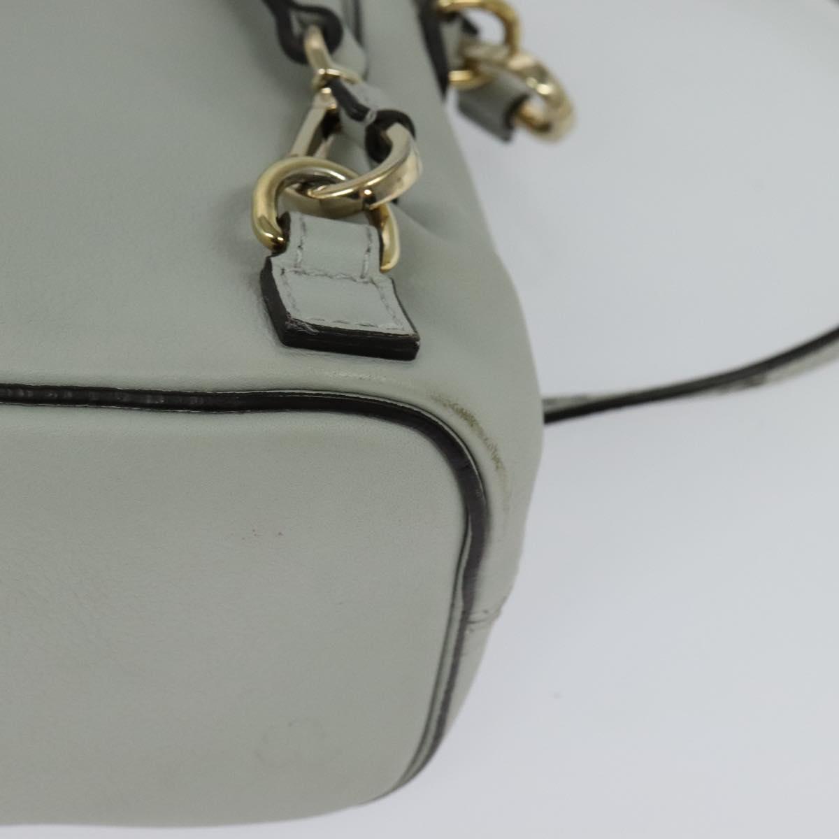 Chloe Fay Hand Bag Leather 2way Light Blue Gold Auth BA1867