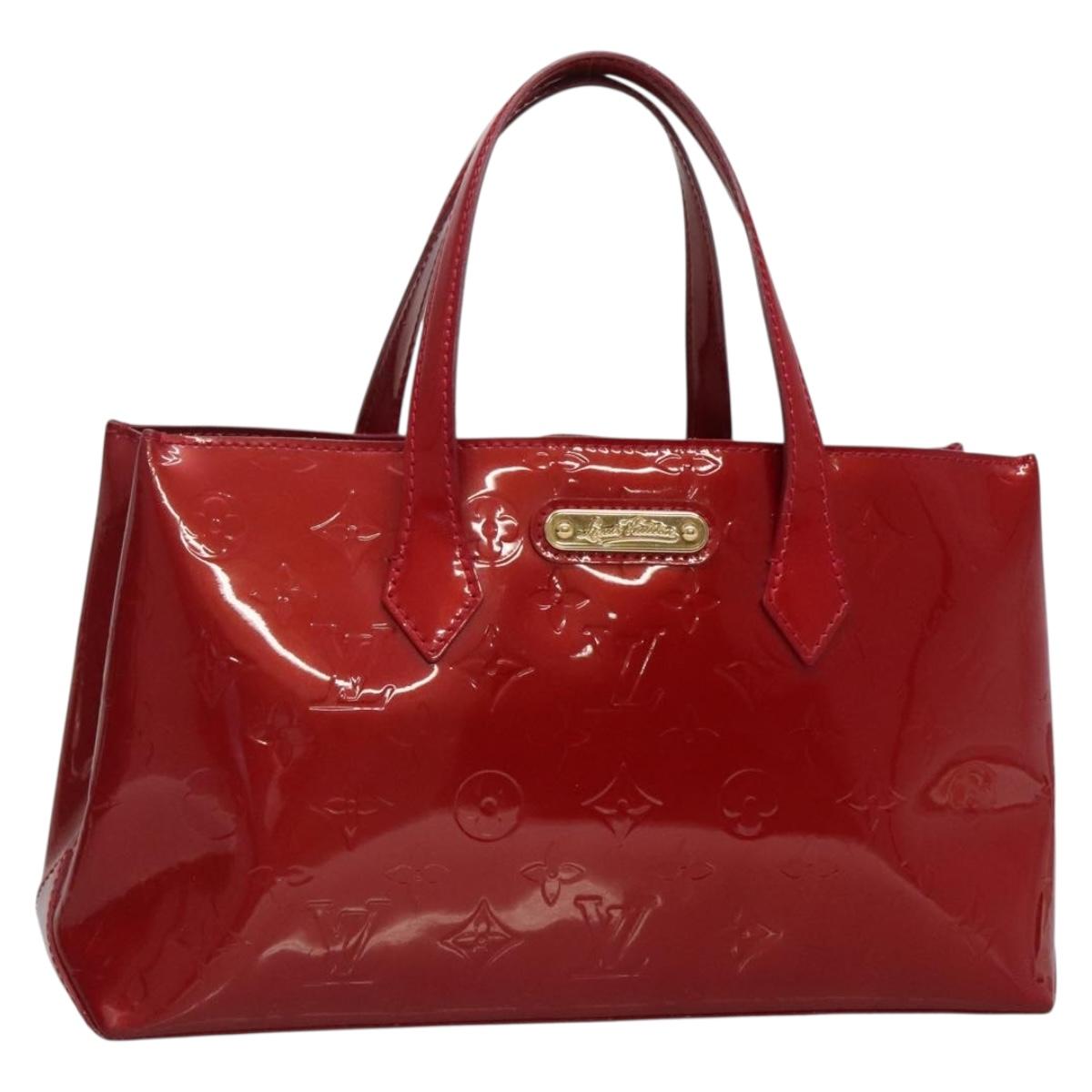 LOUIS VUITTON Monogram Vernis Wilshire PM Bag Pomme D'amour M93642 Auth BA1873