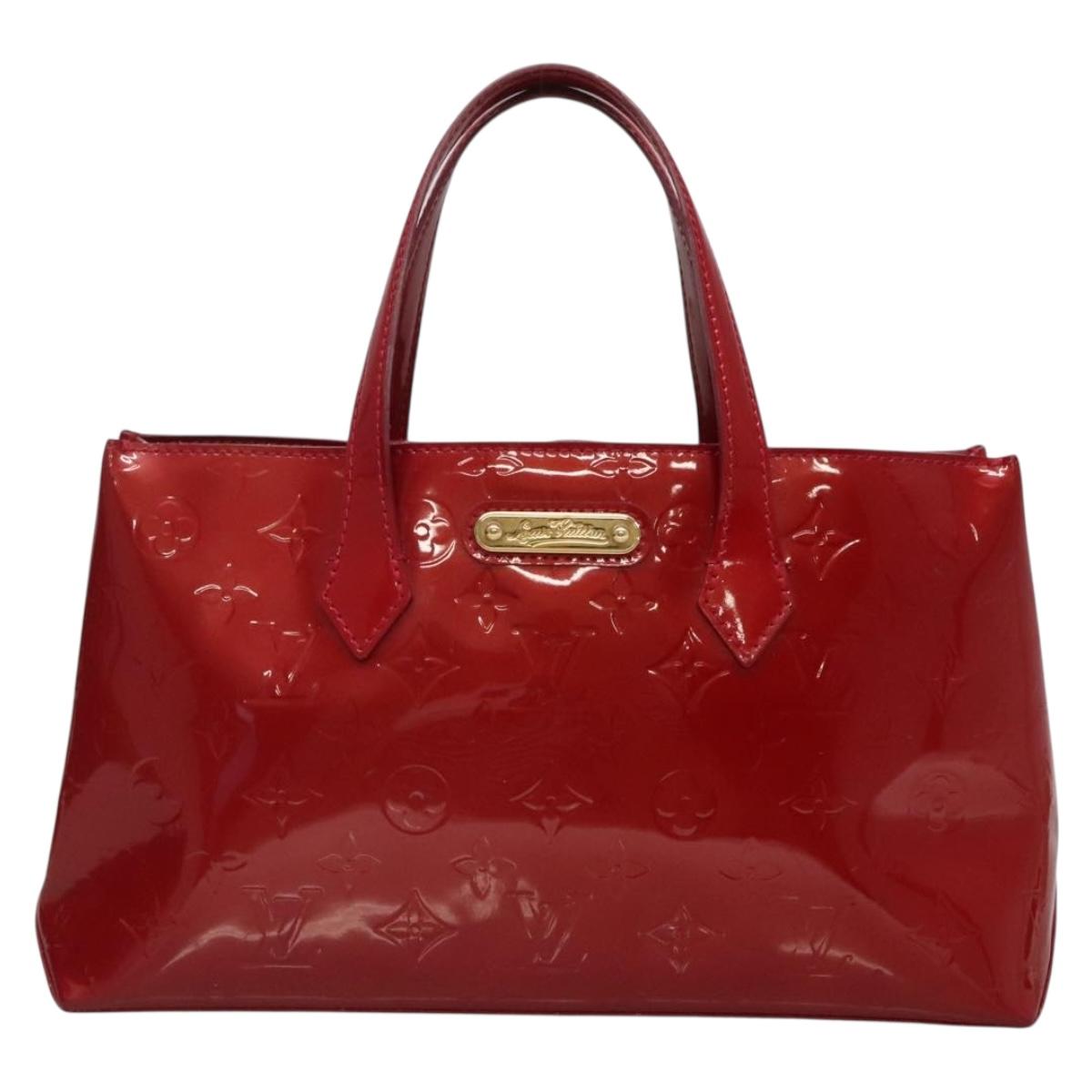 LOUIS VUITTON Monogram Vernis Wilshire PM Bag Pomme D'amour M93642 Auth BA1873