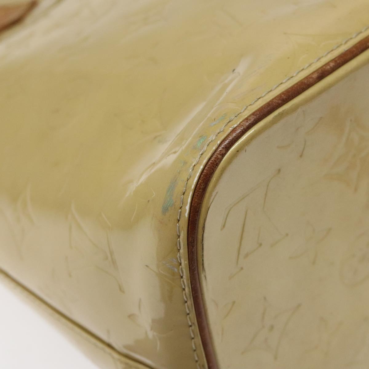 LOUIS VUITTON Monogram Vernis Houston Hand Bag Beige M91004 LV Auth BA1876
