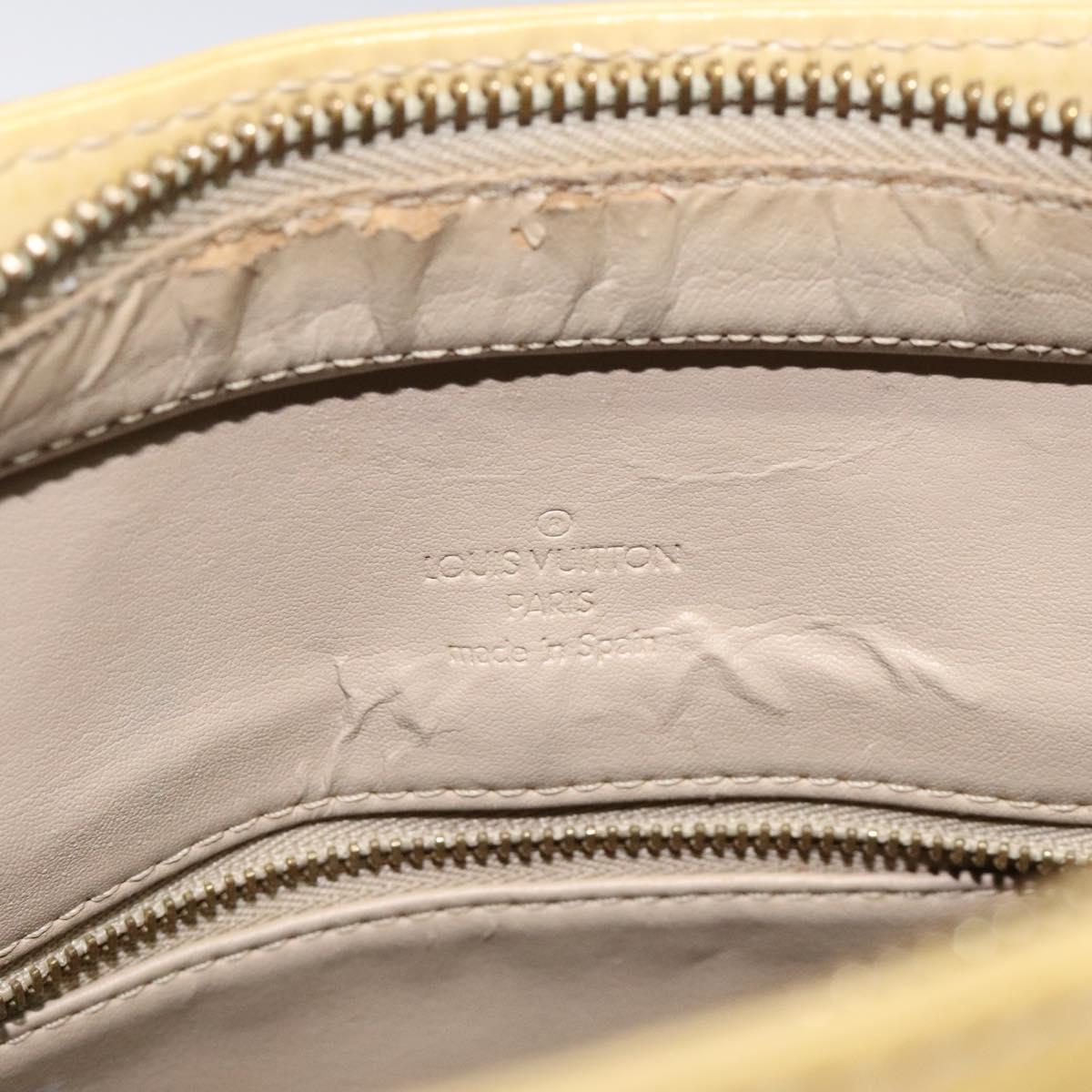 LOUIS VUITTON Monogram Vernis Houston Hand Bag Beige M91004 LV Auth BA1876