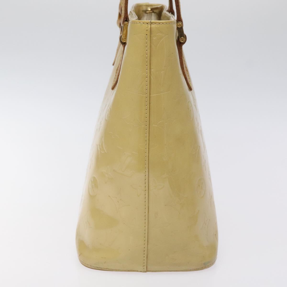 LOUIS VUITTON Monogram Vernis Houston Hand Bag Beige M91004 LV Auth BA1876