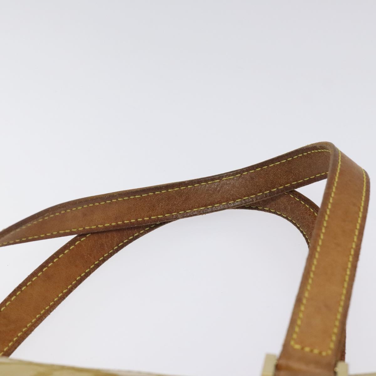 LOUIS VUITTON Monogram Vernis Houston Hand Bag Beige M91004 LV Auth BA1876