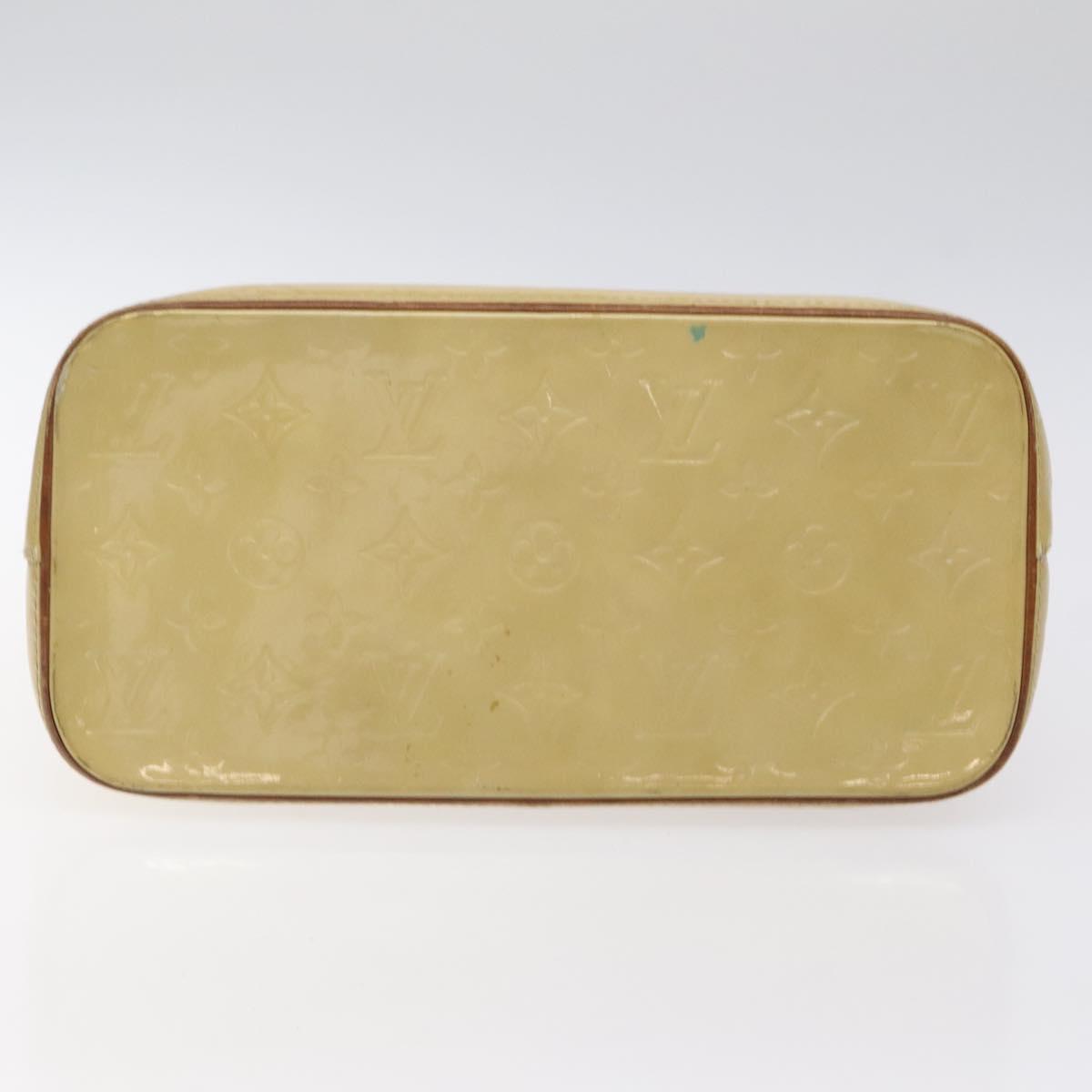 LOUIS VUITTON Monogram Vernis Houston Hand Bag Beige M91004 LV Auth BA1876