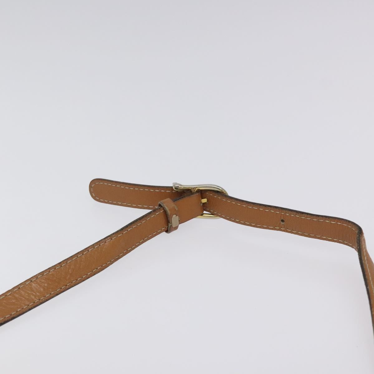 CELINE Macadam Canvas Shoulder Bag PVC Leather Brown Gold Auth BA1891