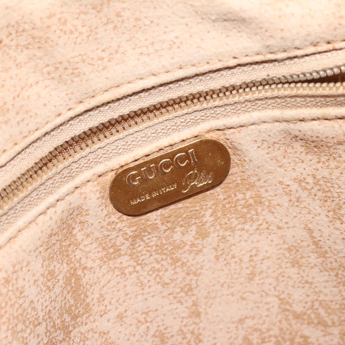 GUCCI GG Plus Supreme Shoulder Bag PVC Beige Gold Auth BA1910