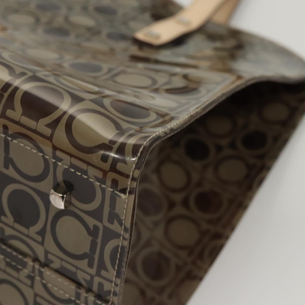 Salvatore Ferragamo Tote Bag Vinyl Brown Auth BA1920