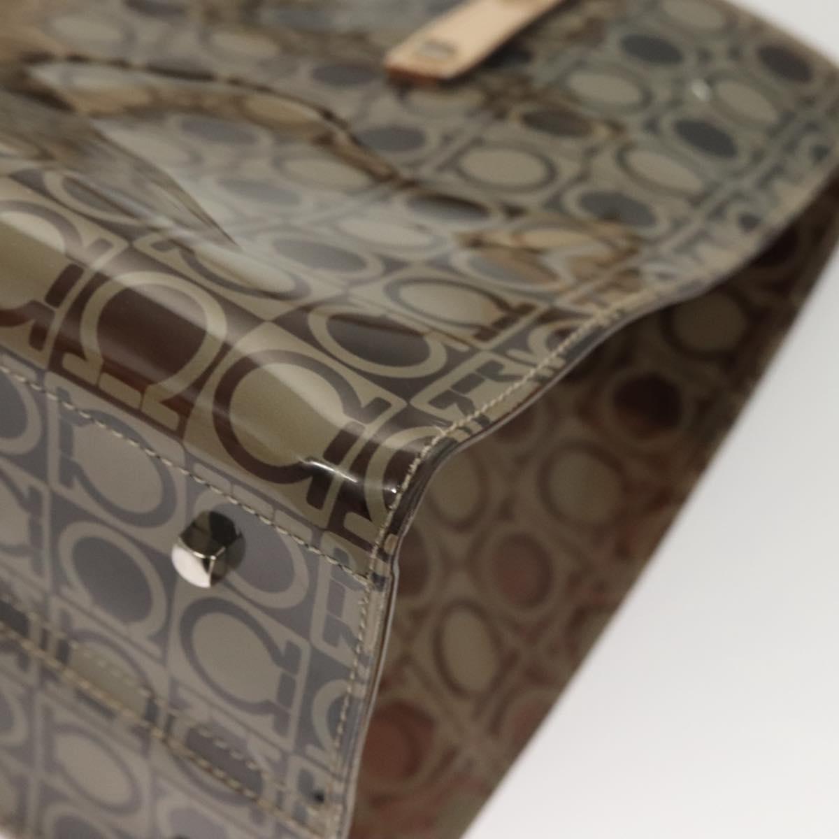 Salvatore Ferragamo Tote Bag Vinyl Brown Auth BA1920