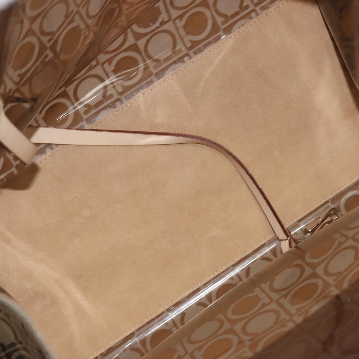 Salvatore Ferragamo Tote Bag Vinyl Brown Auth BA1920