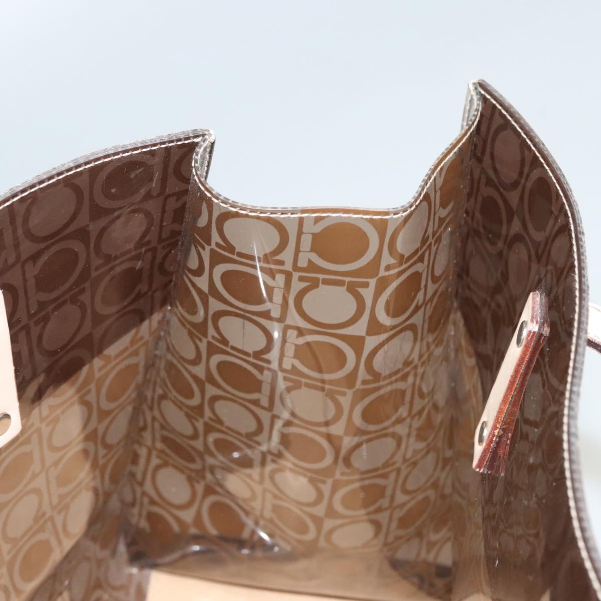 Salvatore Ferragamo Tote Bag Vinyl Brown Auth BA1920