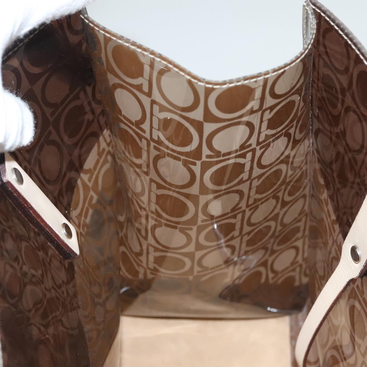 Salvatore Ferragamo Tote Bag Vinyl Brown Auth BA1920