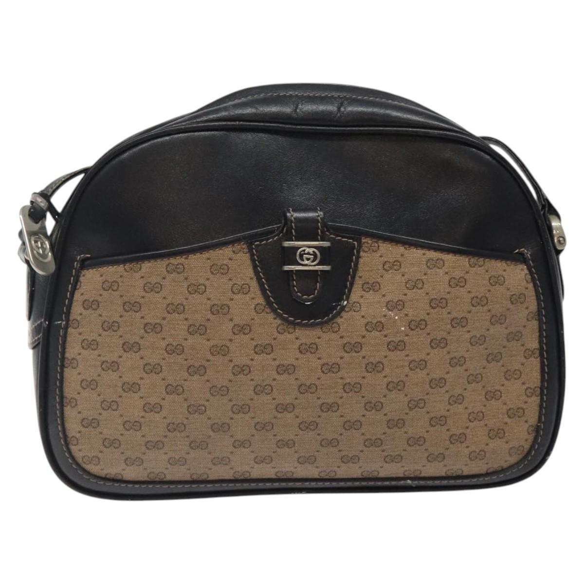 GUCCI Micro GG Supreme Shoulder Bag PVC Brown 001 256 1189 Auth BA1925