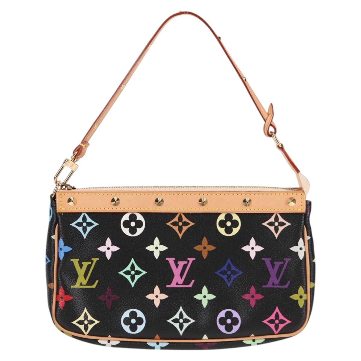 LOUIS VUITTON Monogram Multicolor Pochette Accessoires Black M92648 Auth BA1927V