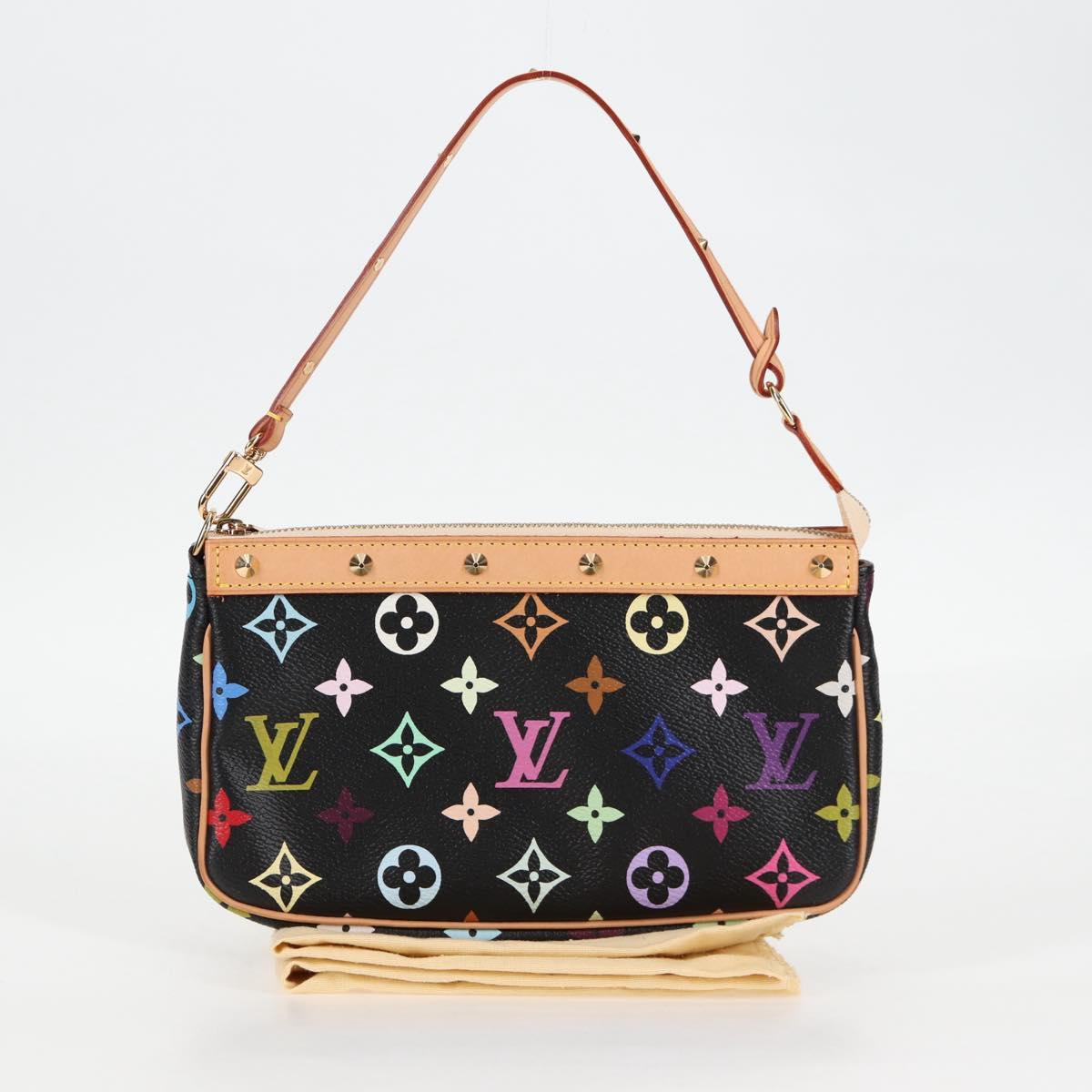 LOUIS VUITTON Monogram Multicolor Pochette Accessoires Black M92648 Auth BA1927V