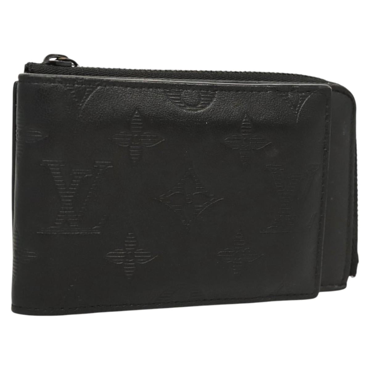 LOUIS VUITTON Monogram Shadow Hybrid Wallet Black M81526 LV Auth BA1929