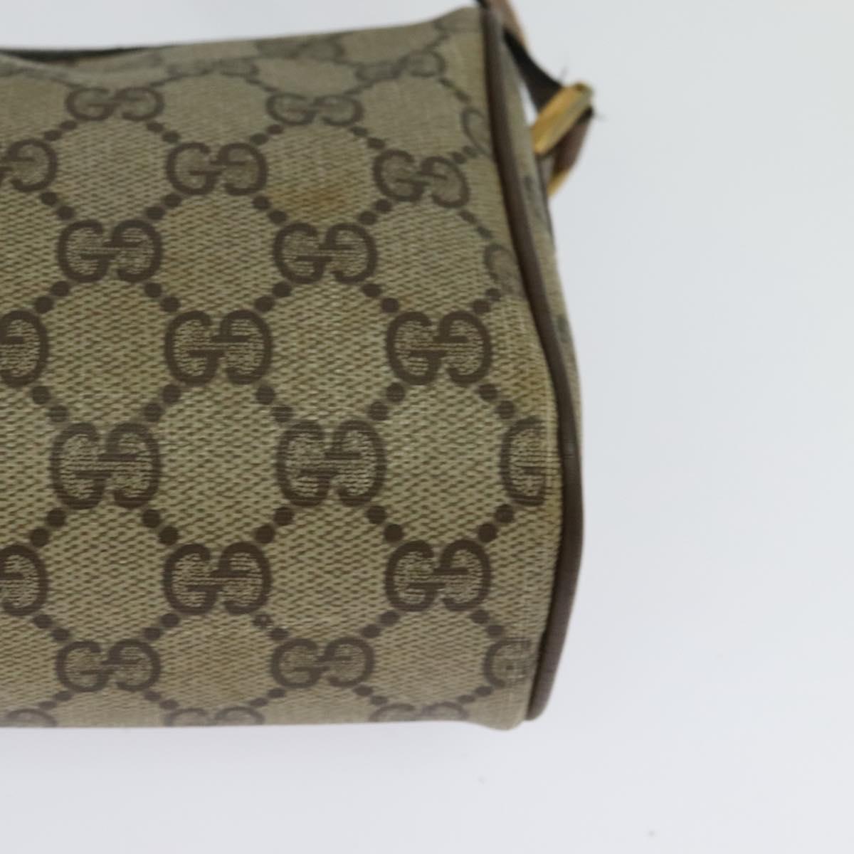 GUCCI GG Supreme Web Sherry Line Shoulder Bag PVC Beige 89 02 018 Auth BA1933