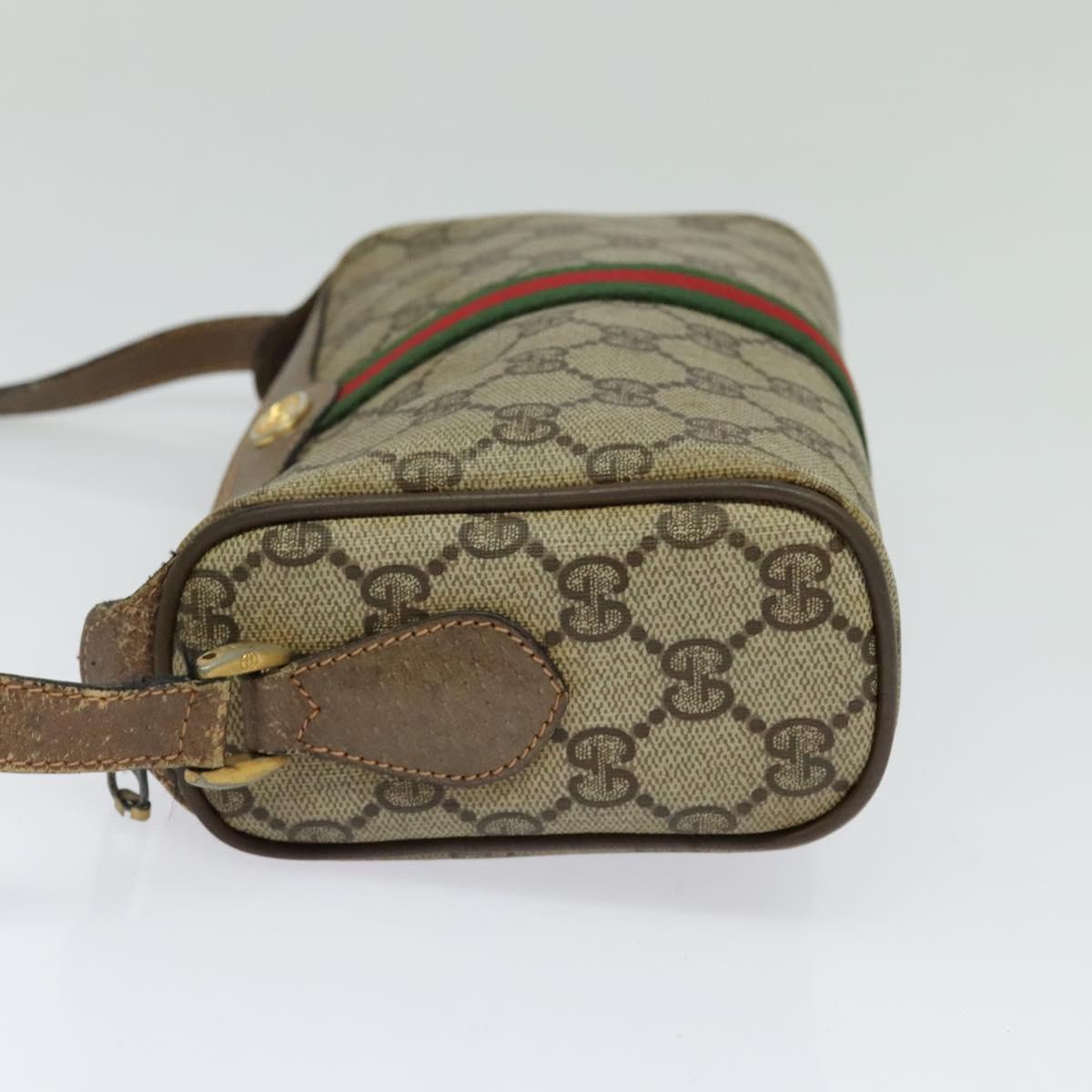 GUCCI GG Supreme Web Sherry Line Shoulder Bag PVC Beige 89 02 018 Auth BA1933