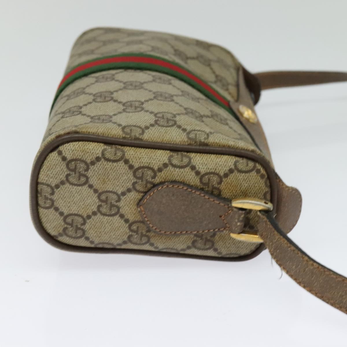 GUCCI GG Supreme Web Sherry Line Shoulder Bag PVC Beige 89 02 018 Auth BA1933