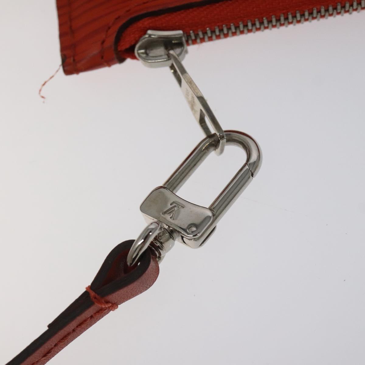 LOUIS VUITTON Epi Neverfull PM Pouch Orange LV Auth BA1936