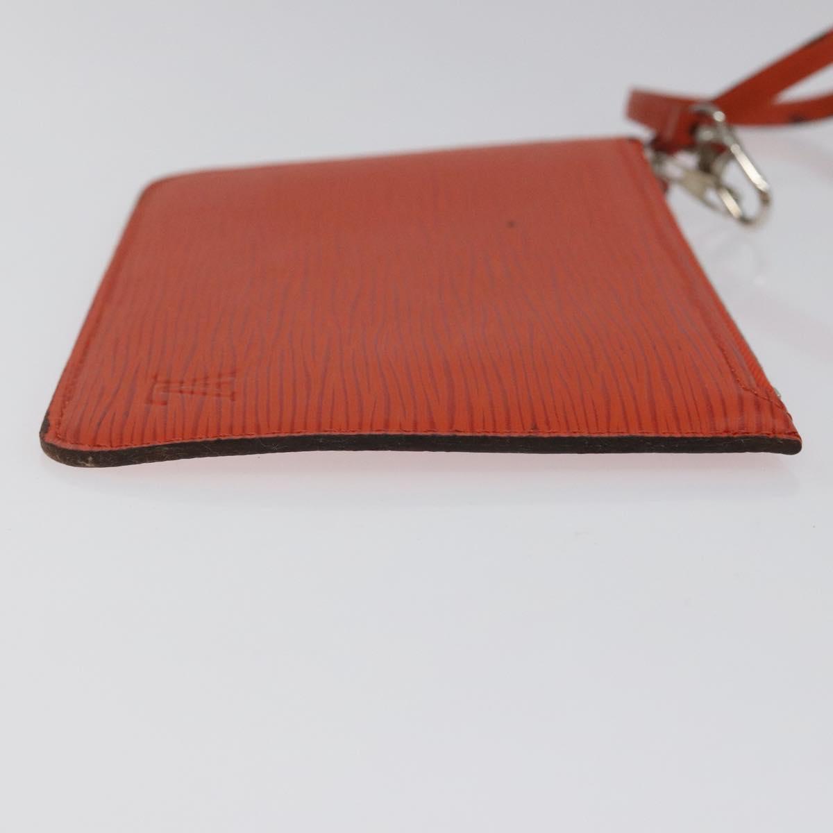 LOUIS VUITTON Epi Neverfull PM Pouch Orange LV Auth BA1936