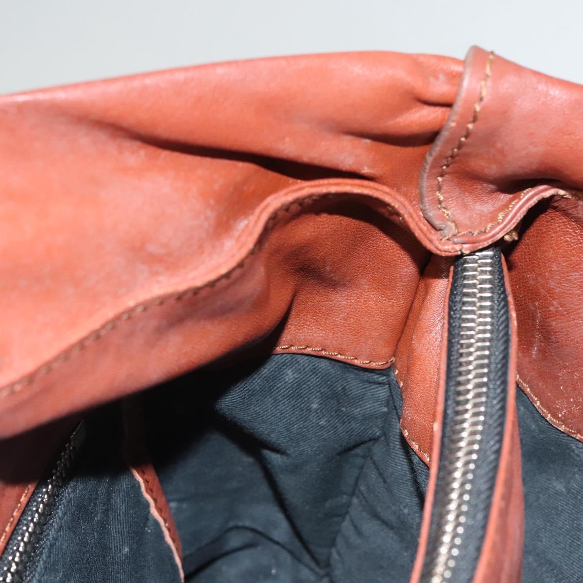 Chloe Betty Hand Bag Leather Brown Silver gold Auth BA1940