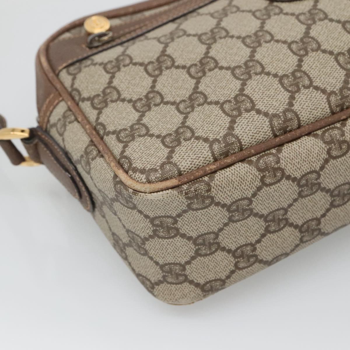 GUCCI GG Supreme Shoulder Bag PVC Beige Gold 001 56 0942 Auth BA1941