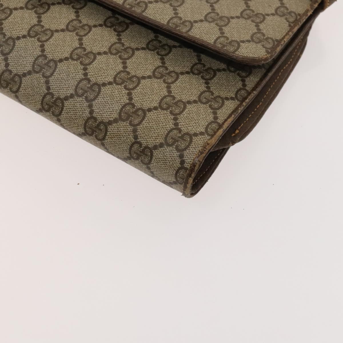 GUCCI GG Supreme Shoulder Bag PVC Beige Gold 904 02 050 Auth BA1943