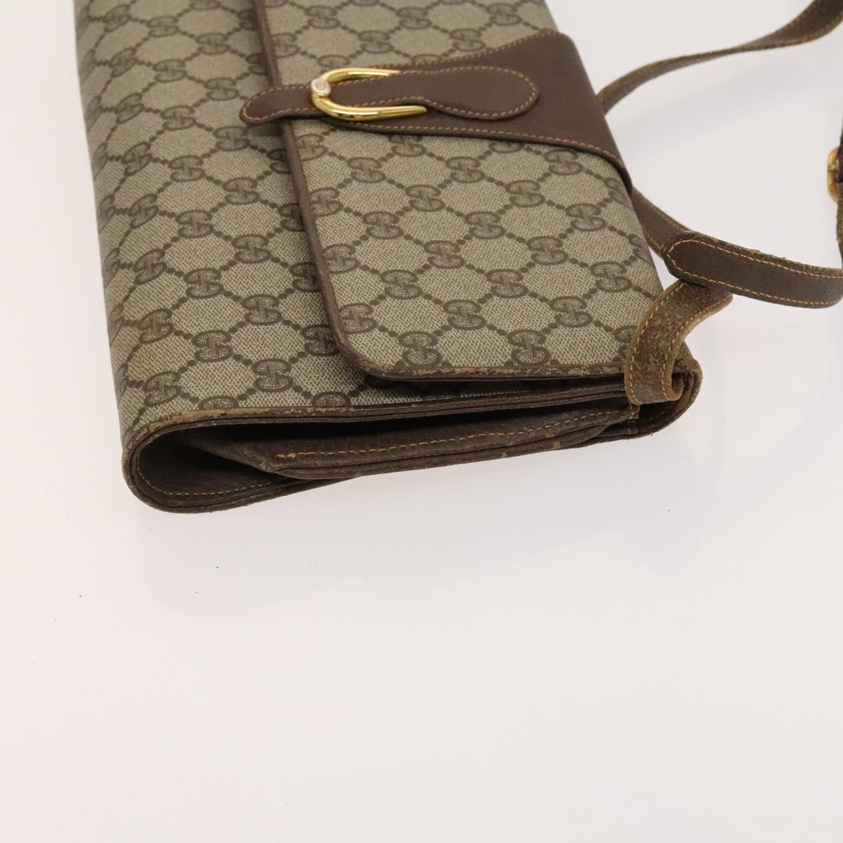 GUCCI GG Supreme Shoulder Bag PVC Beige Gold 904 02 050 Auth BA1943