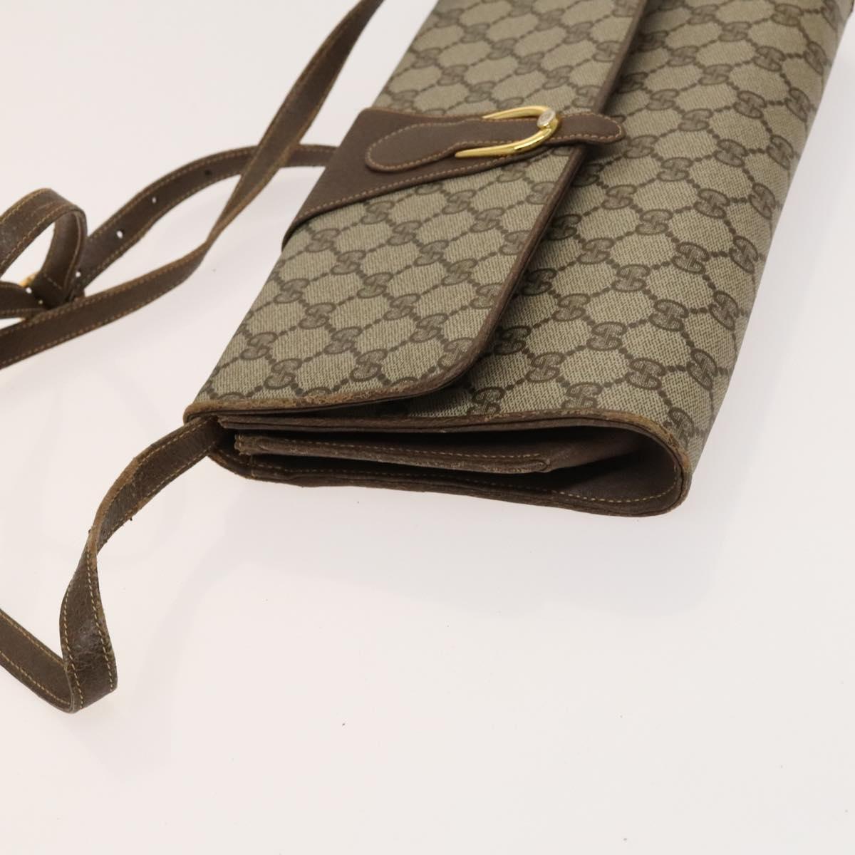 GUCCI GG Supreme Shoulder Bag PVC Beige Gold 904 02 050 Auth BA1943