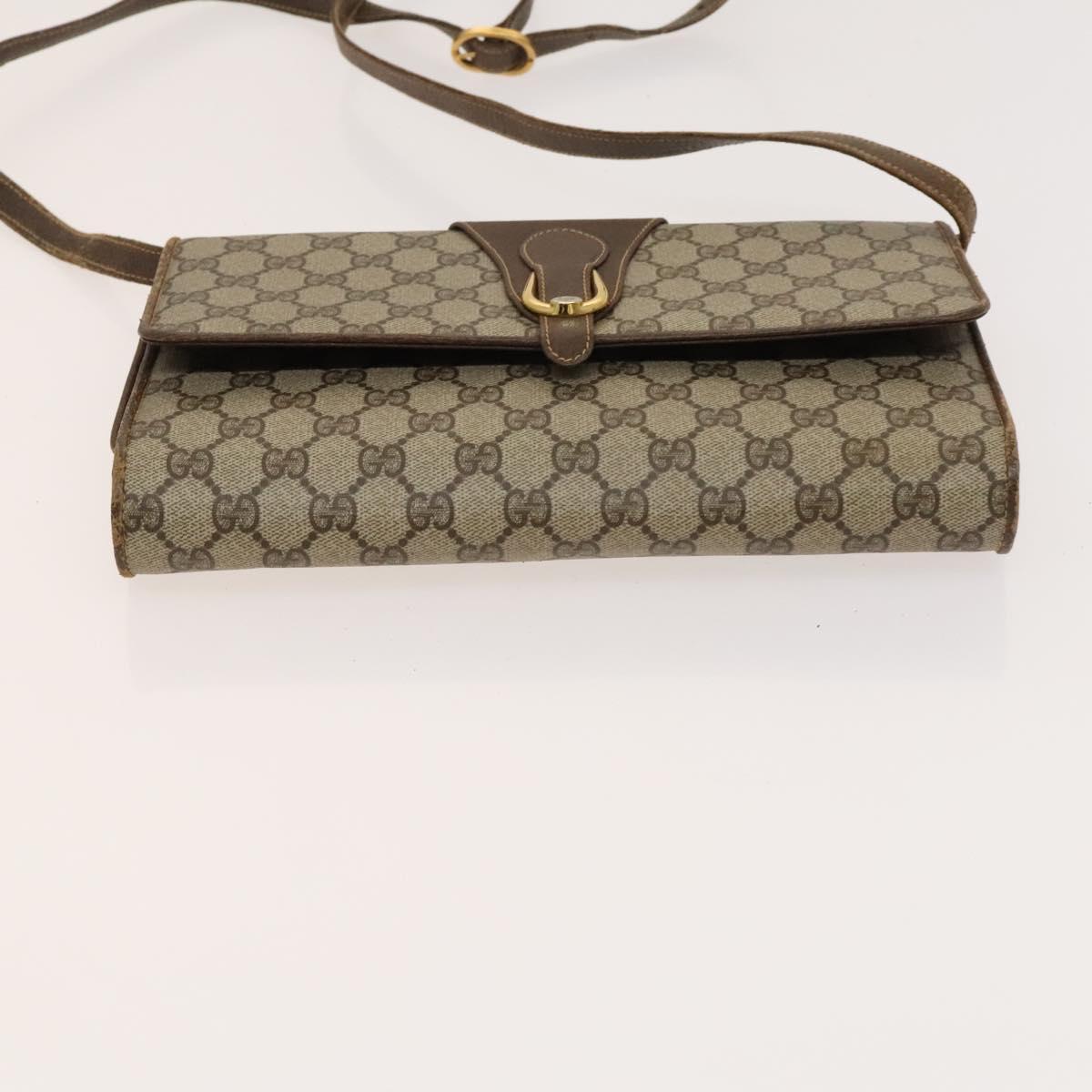 GUCCI GG Supreme Shoulder Bag PVC Beige Gold 904 02 050 Auth BA1943
