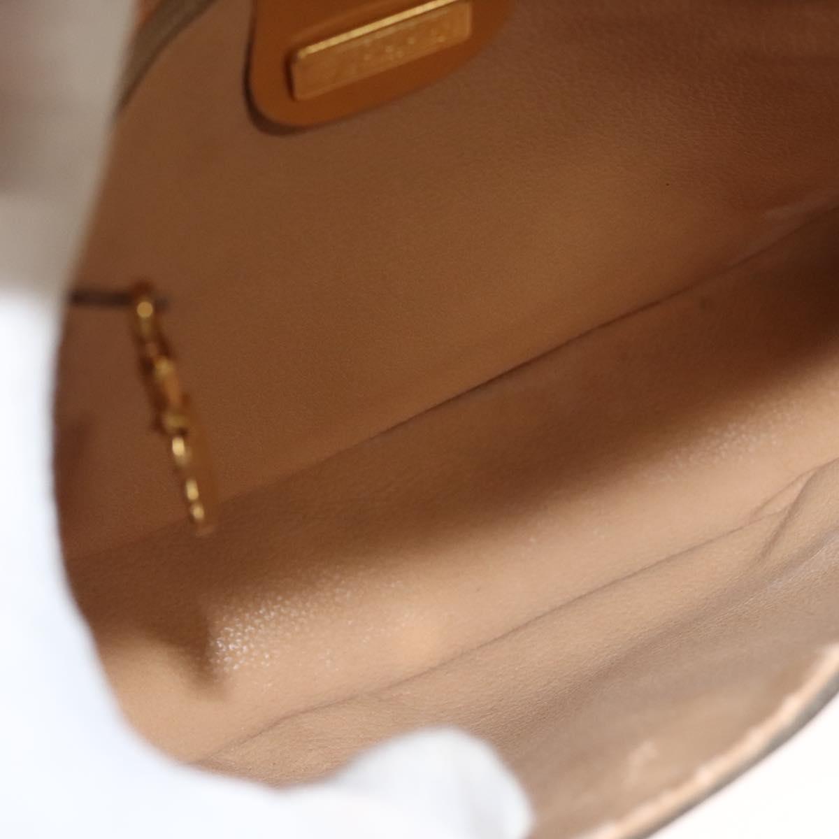 GUCCI Shoulder Bag Canvas Leather Beige 007 261 0074 Auth BA1953
