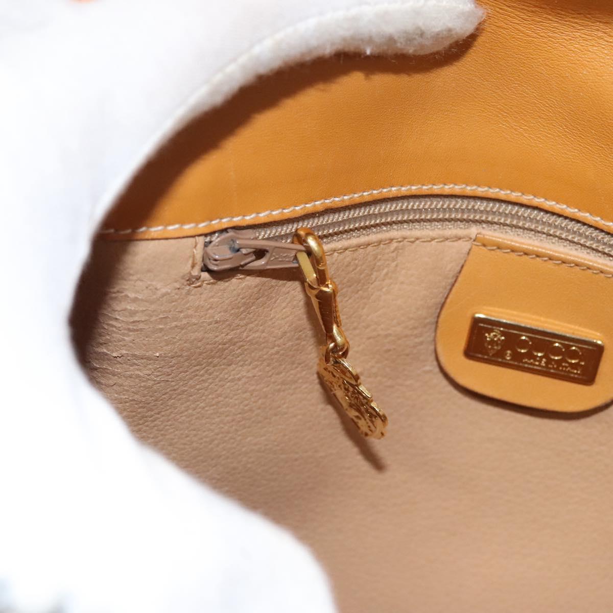 GUCCI Shoulder Bag Canvas Leather Beige 007 261 0074 Auth BA1953