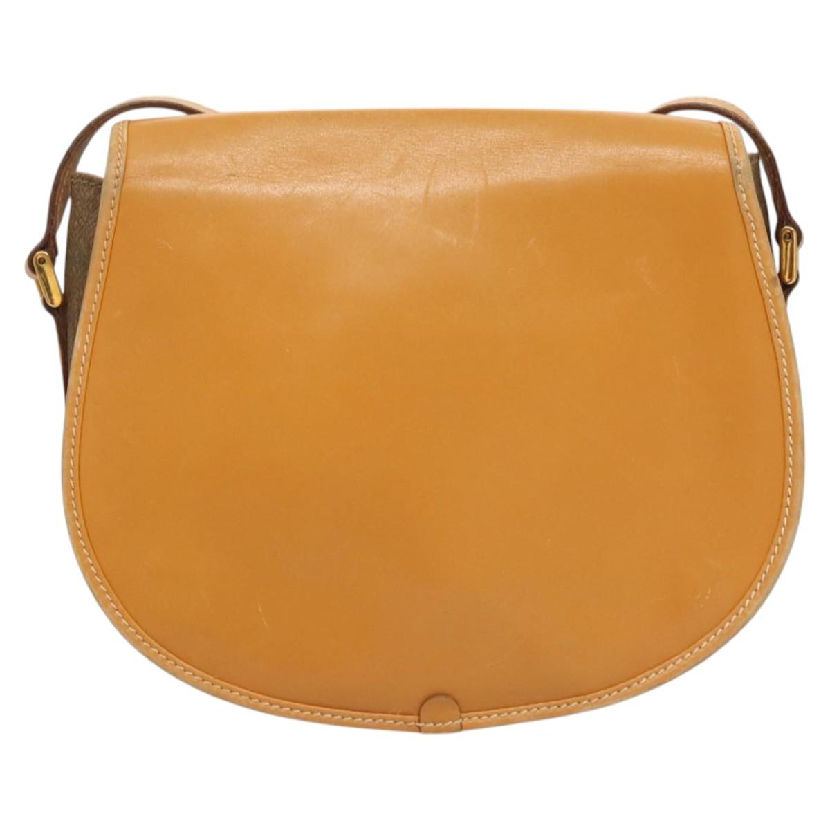 GUCCI Shoulder Bag Canvas Leather Beige 007 261 0074 Auth BA1953