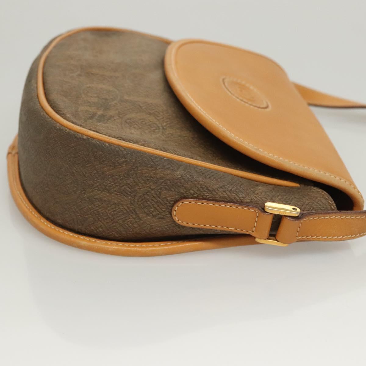 GUCCI Shoulder Bag Canvas Leather Beige 007 261 0074 Auth BA1953