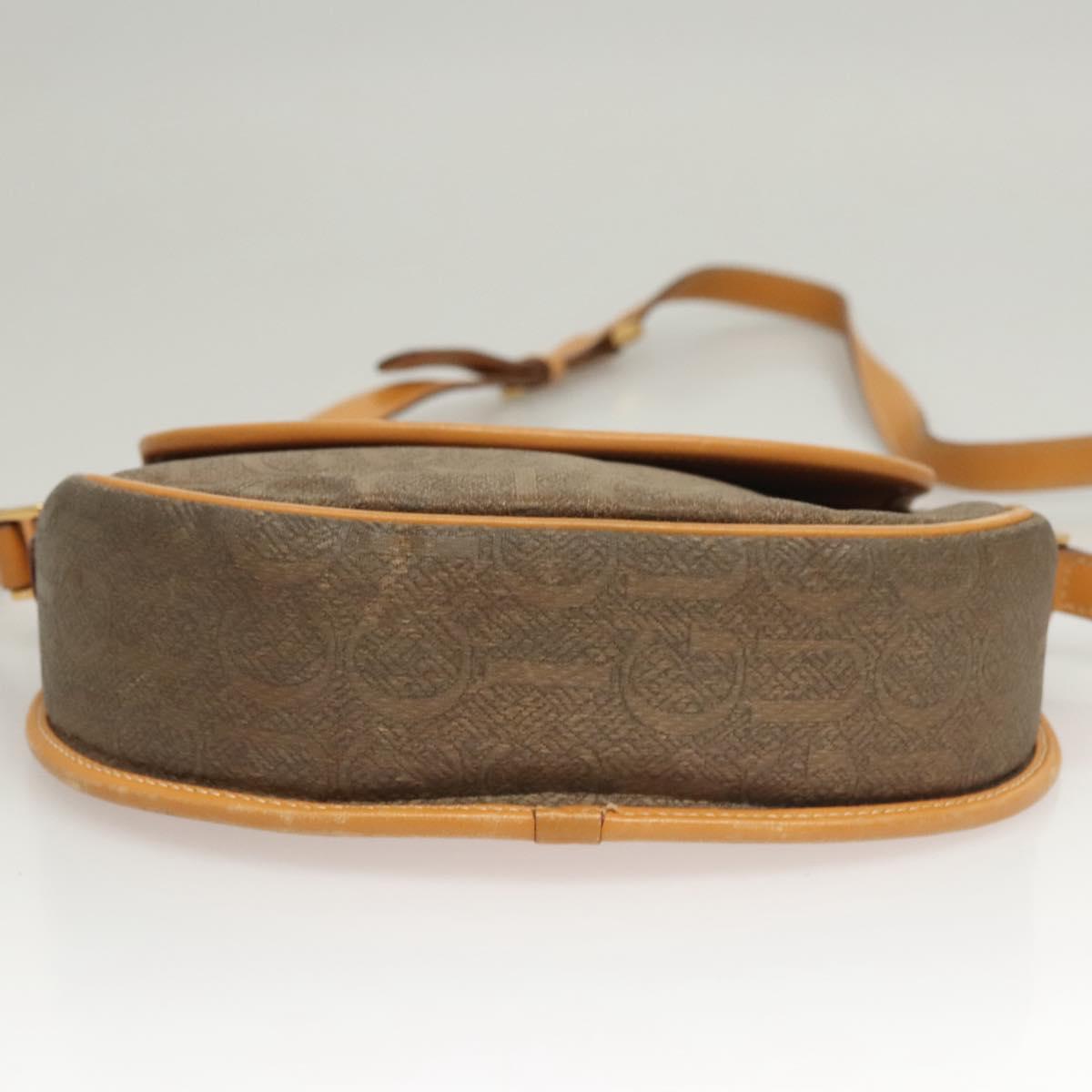 GUCCI Shoulder Bag Canvas Leather Beige 007 261 0074 Auth BA1953