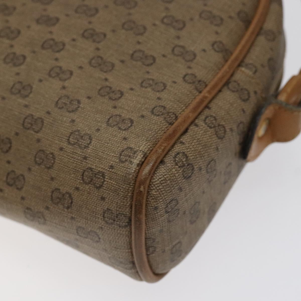 GUCCI Micro GG Supreme Shoulder Bag PVC Beige Auth BA1956