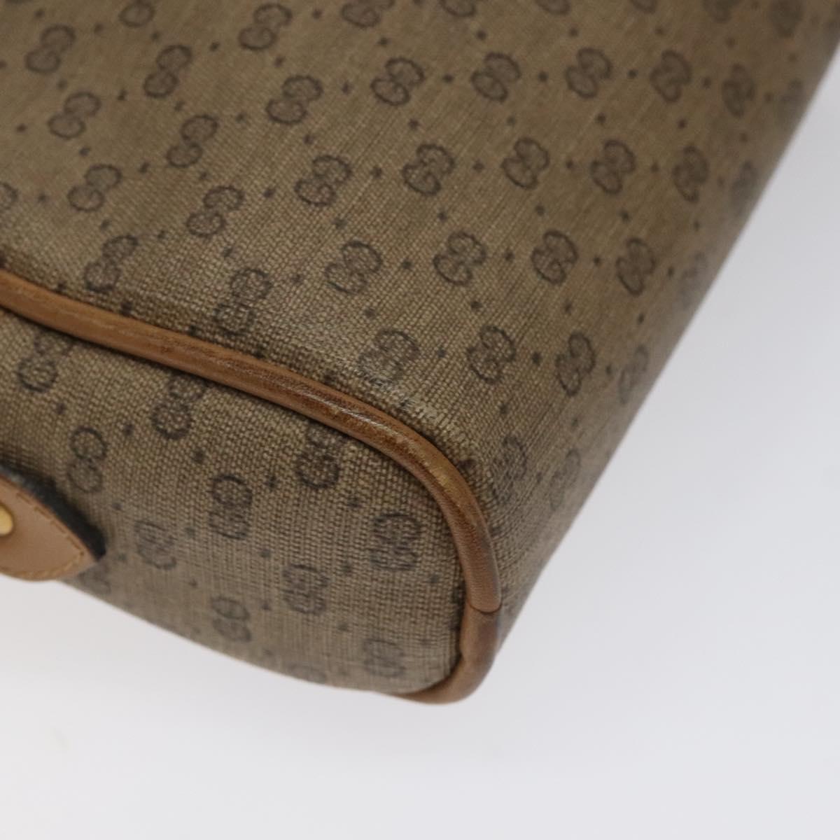 GUCCI Micro GG Supreme Shoulder Bag PVC Beige Auth BA1956