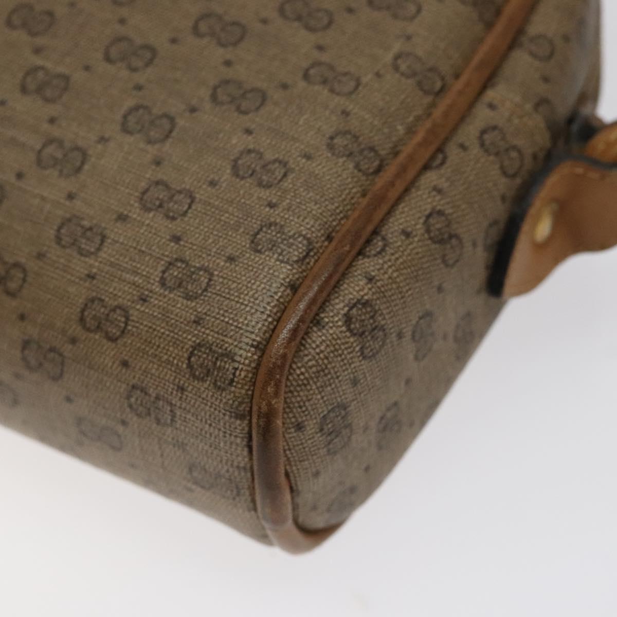 GUCCI Micro GG Supreme Shoulder Bag PVC Beige Auth BA1956