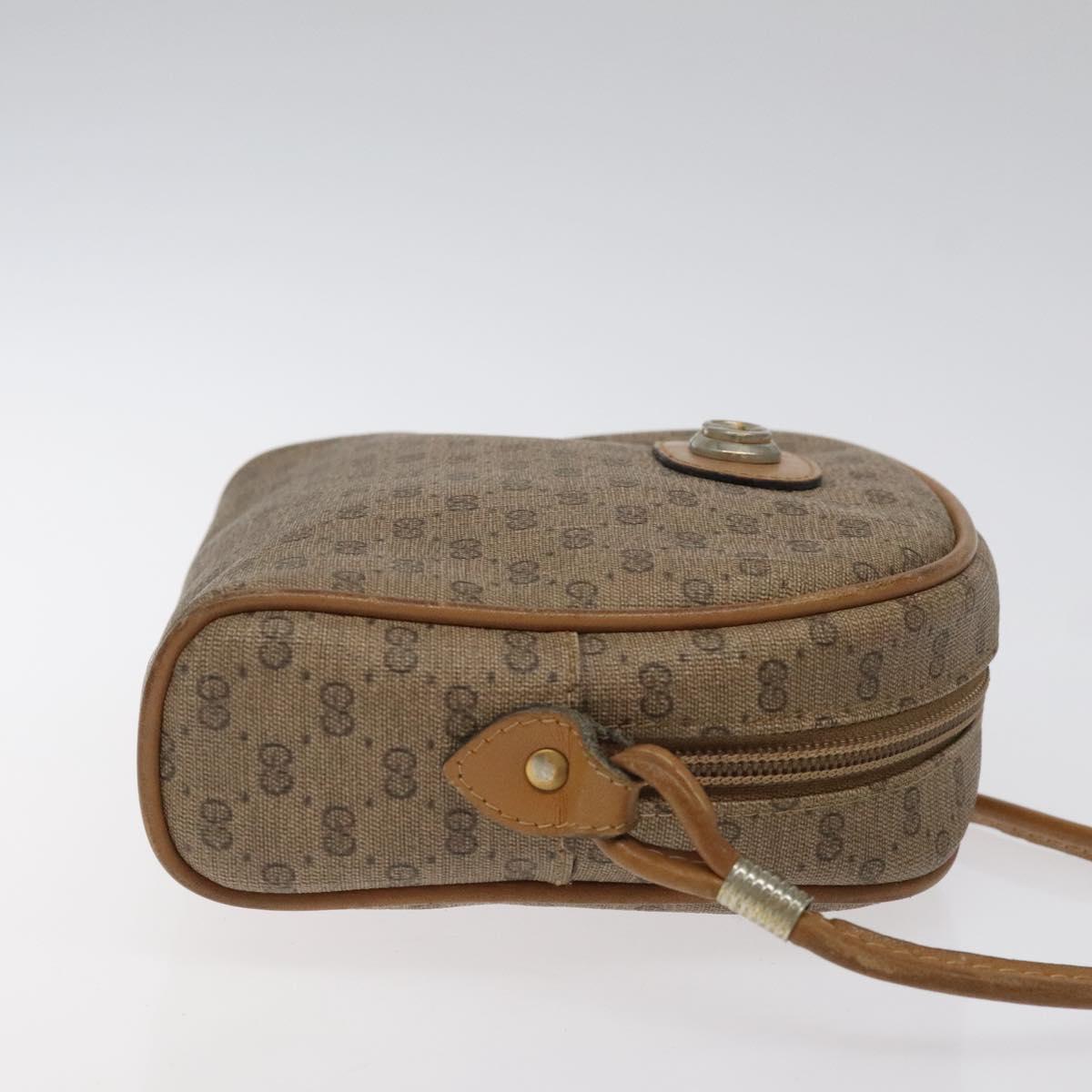 GUCCI Micro GG Supreme Shoulder Bag PVC Beige Auth BA1956