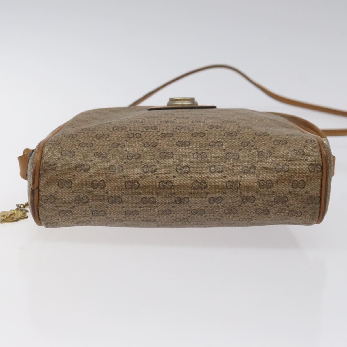 GUCCI Micro GG Supreme Shoulder Bag PVC Beige Auth BA1956
