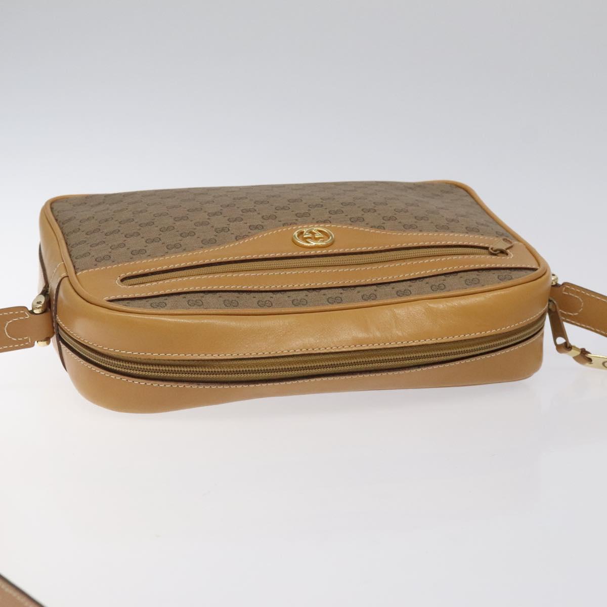 GUCCI Micro GG Supreme Shoulder Bag PVC Beige Gold 001 067 1281 Auth BA1957