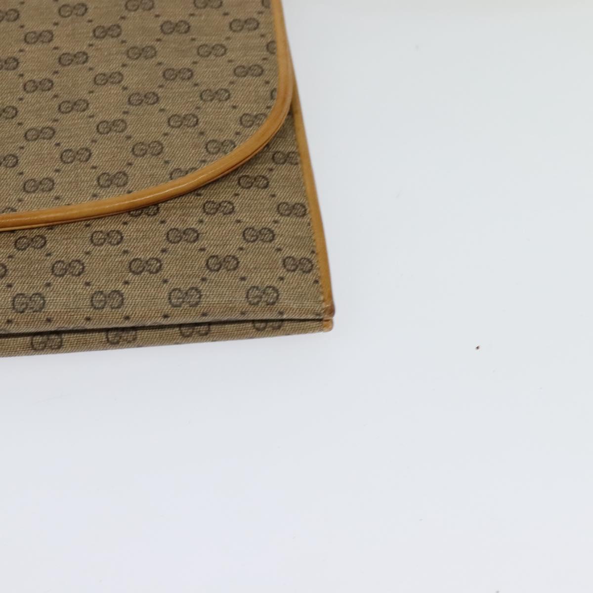 GUCCI Micro GG Supreme Shoulder Bag PVC Beige Gold Auth BA1958