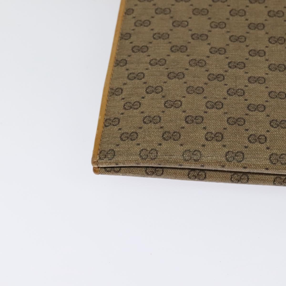 GUCCI Micro GG Supreme Shoulder Bag PVC Beige Gold Auth BA1958