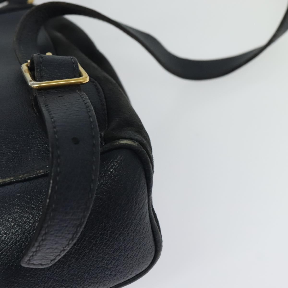 GUCCI Bamboo Backpack Suede Leather Navy Gold 003 1956 0030 Auth BA1984
