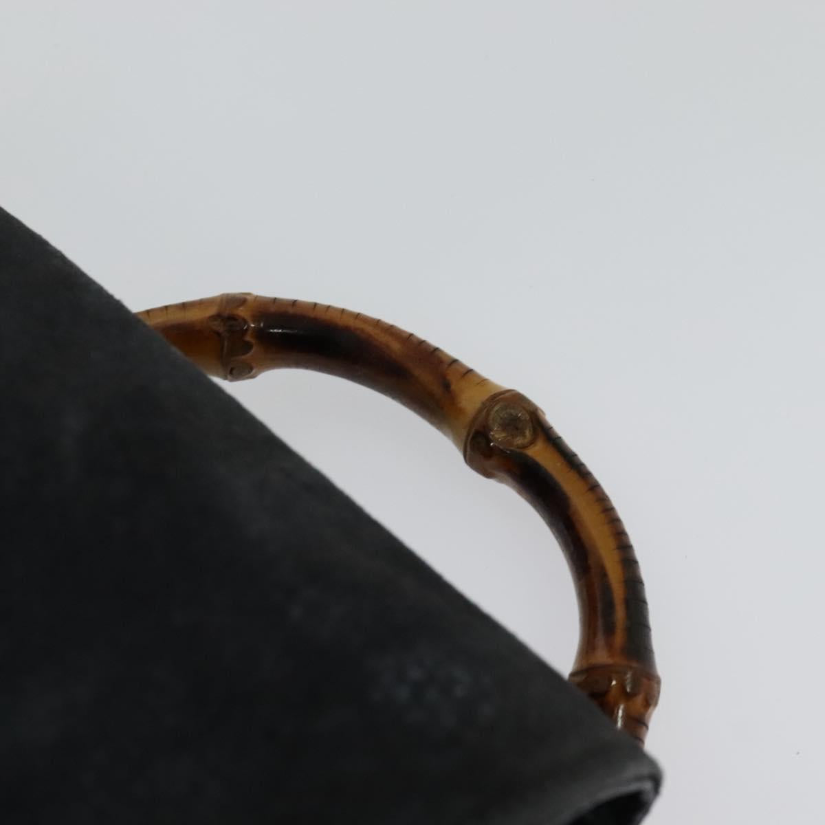 GUCCI Bamboo Backpack Suede Leather Navy Gold 003 1956 0030 Auth BA1984