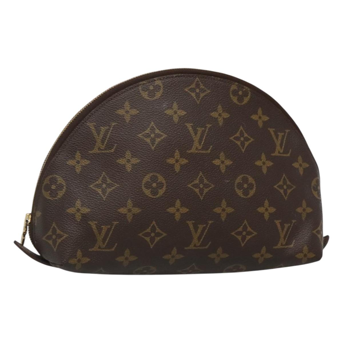 LOUIS VUITTON Monogram Trousse Demi Ronde Cosmetic Pouch M47520 LV Auth BA2009