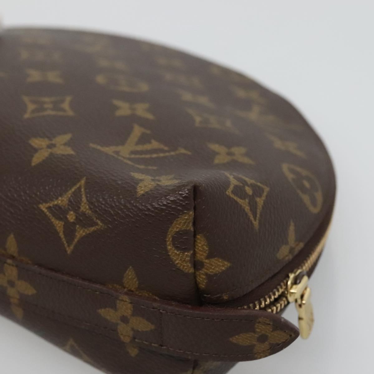 LOUIS VUITTON Monogram Trousse Demi Ronde Cosmetic Pouch M47520 LV Auth BA2009