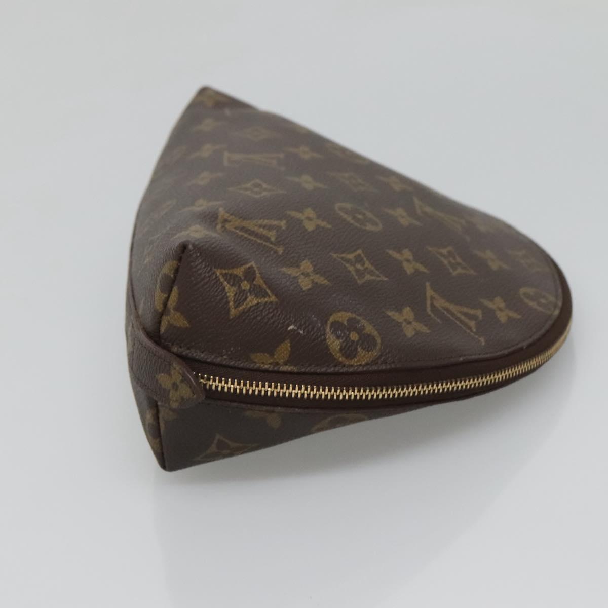 LOUIS VUITTON Monogram Trousse Demi Ronde Cosmetic Pouch M47520 LV Auth BA2009