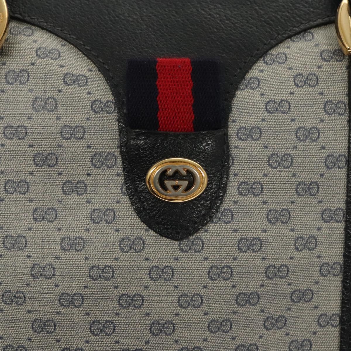 GUCCI Micro GG Supreme Sherry Line Bag PVC Navy Gold Red 40 02 007 Auth BA2011